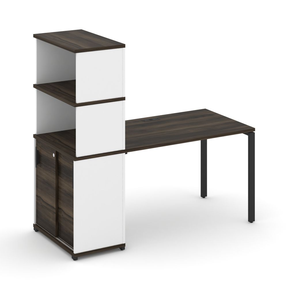 Concept Стол рабочий с опорным шкафом-купе с надставкой выс.  CN.SP-242 B