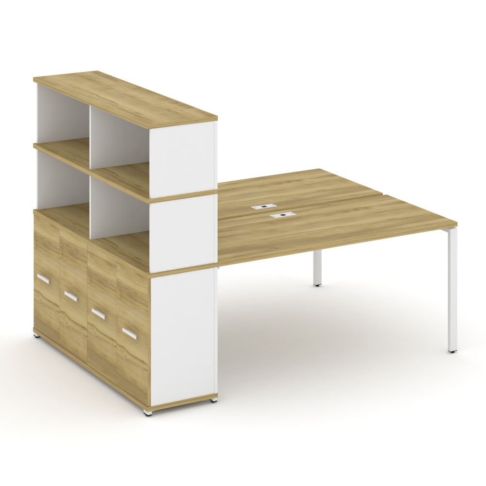 Concept Рабочая станция с опорным распаш. шкафом с надставкой выс.  CN.DRS-232 W