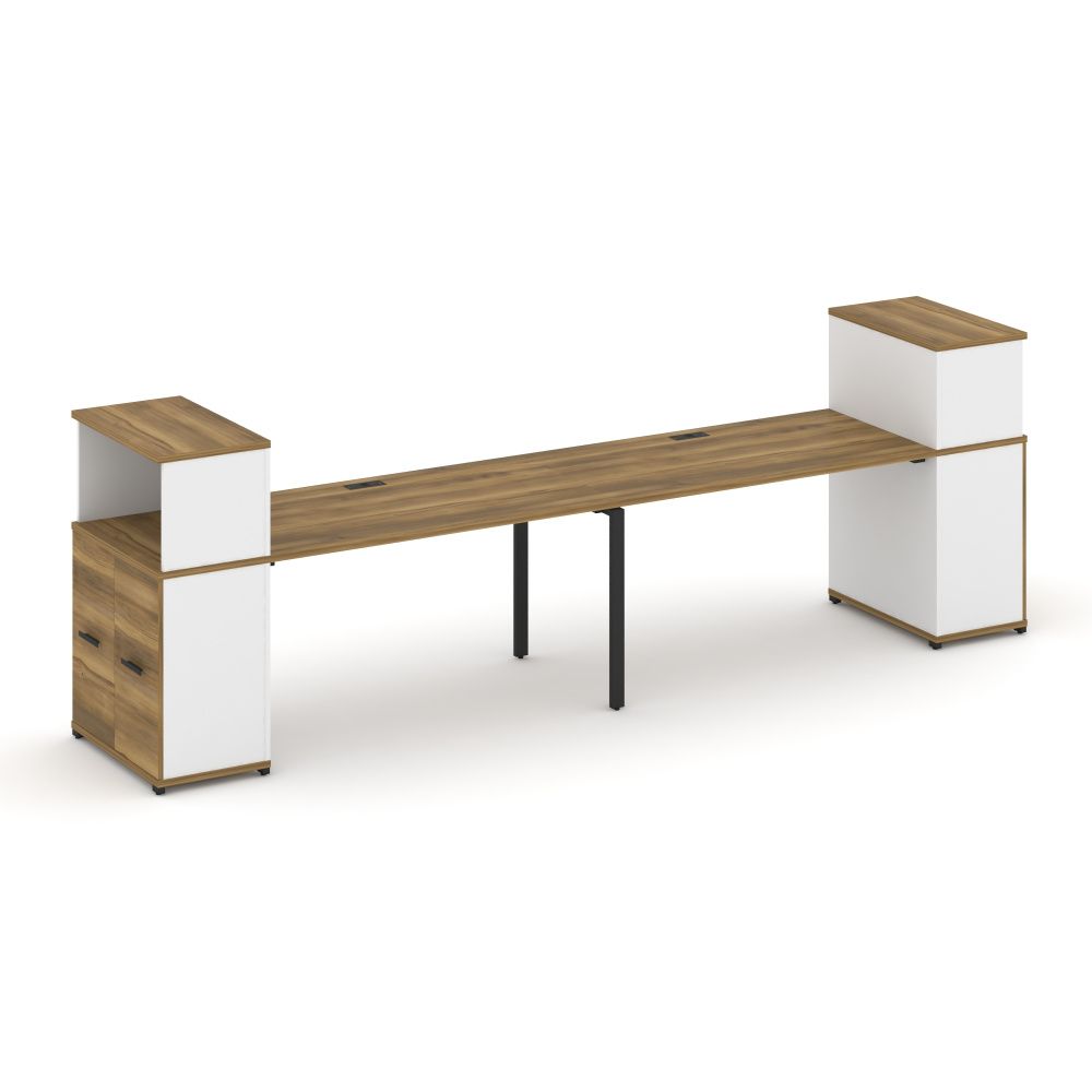 Concept Рабочая станция с опорными распаш. шкафами с надставкой низ.  CN.ORS-227 B