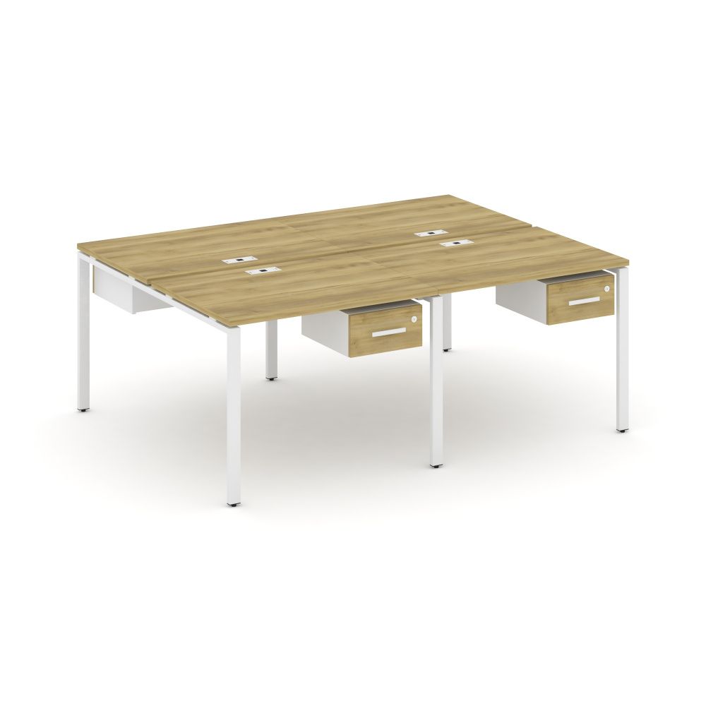 Concept Рабочая станция двухсторонняя с подвесными тумбами на 4 места  CN.DRS-129 W