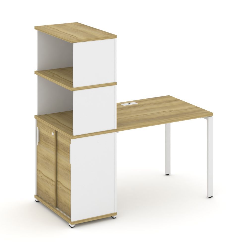 Concept Стол рабочий с опорным шкафом-купе с надставкой выс.  CN.SP-241 W
