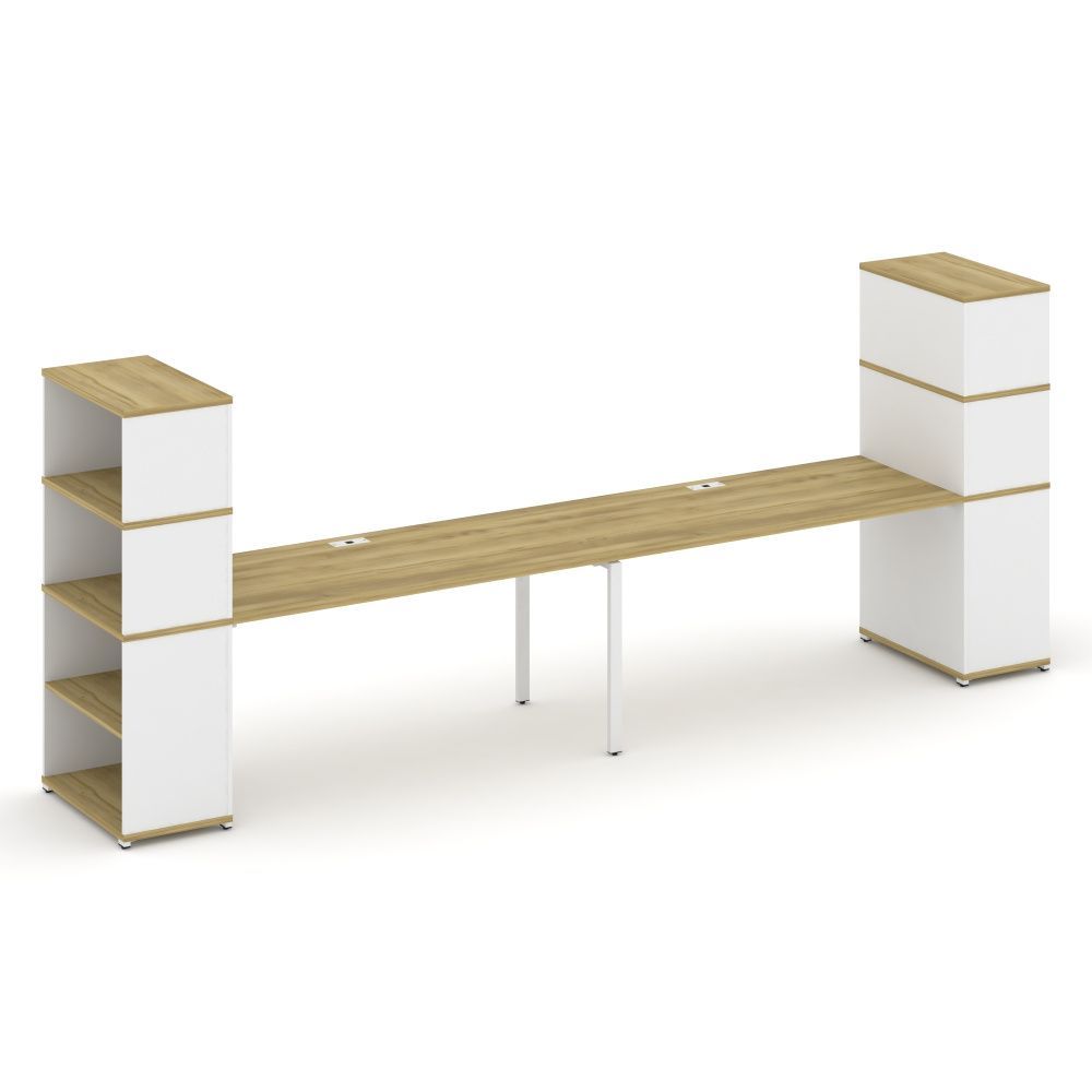 Concept Рабочая станция с опорными стеллажами с надставкой выс.  CN.ORS-216