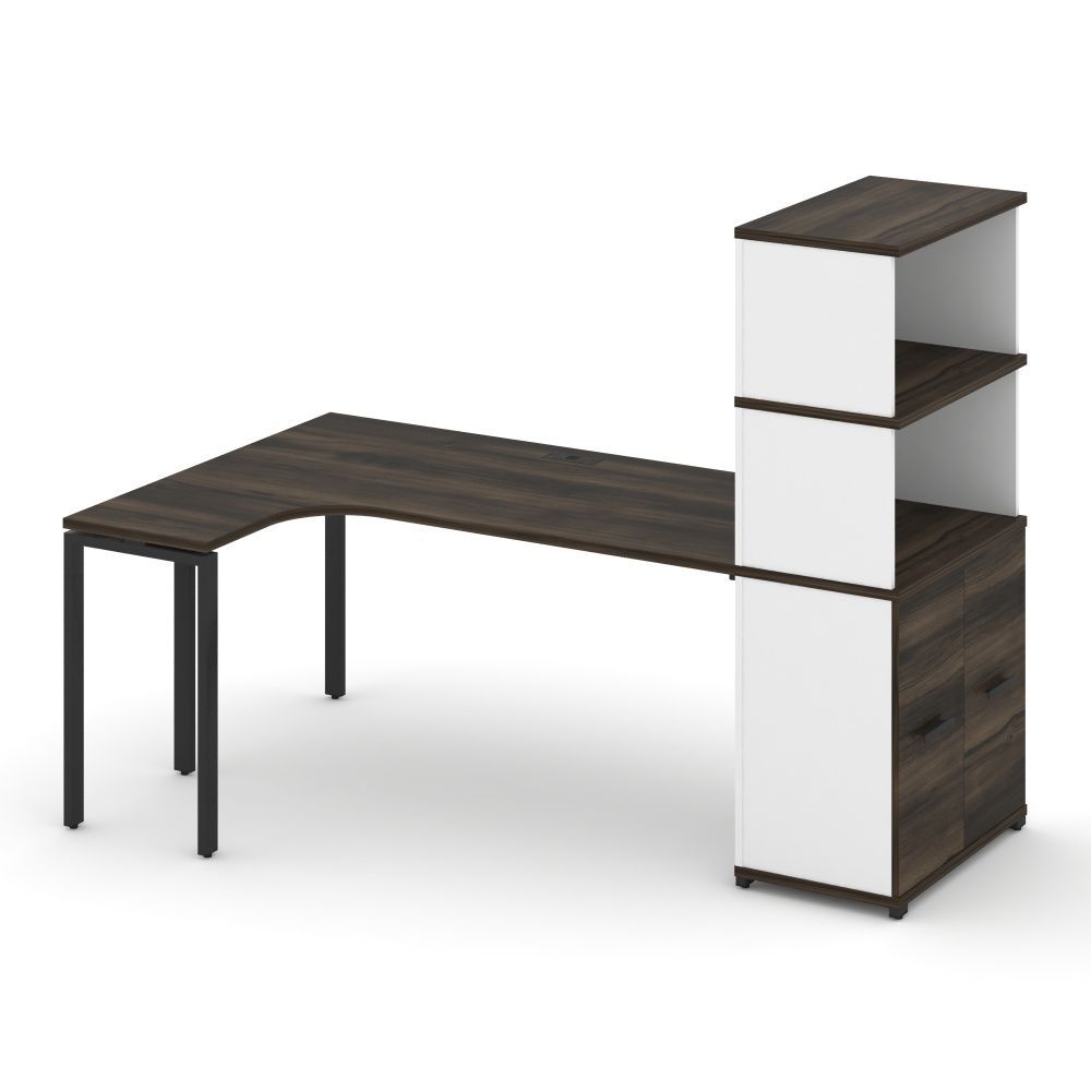 Concept Стол эргономичный с опорным распаш. шкафом с надставкой выс.   CN.SA-216(L) B