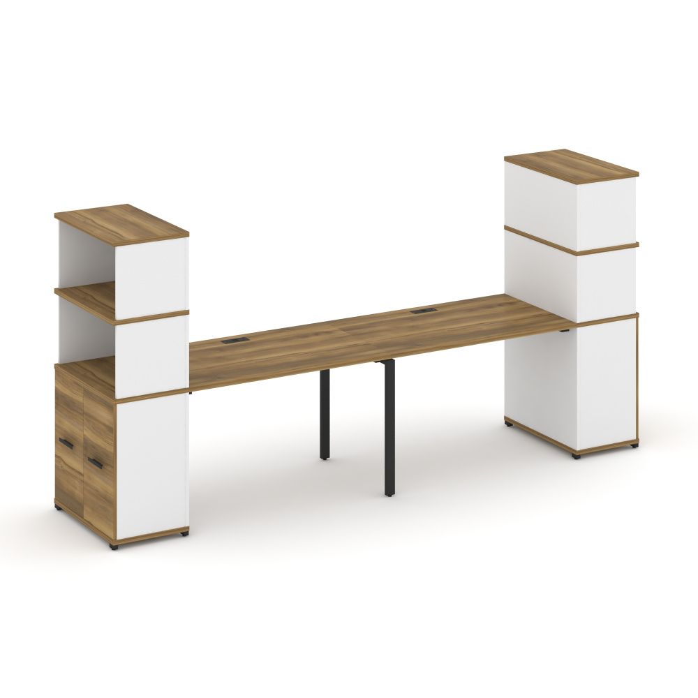 Concept Рабочая станция с опорными распаш. шкафами с надставкой выс.  CN.ORS-230 B