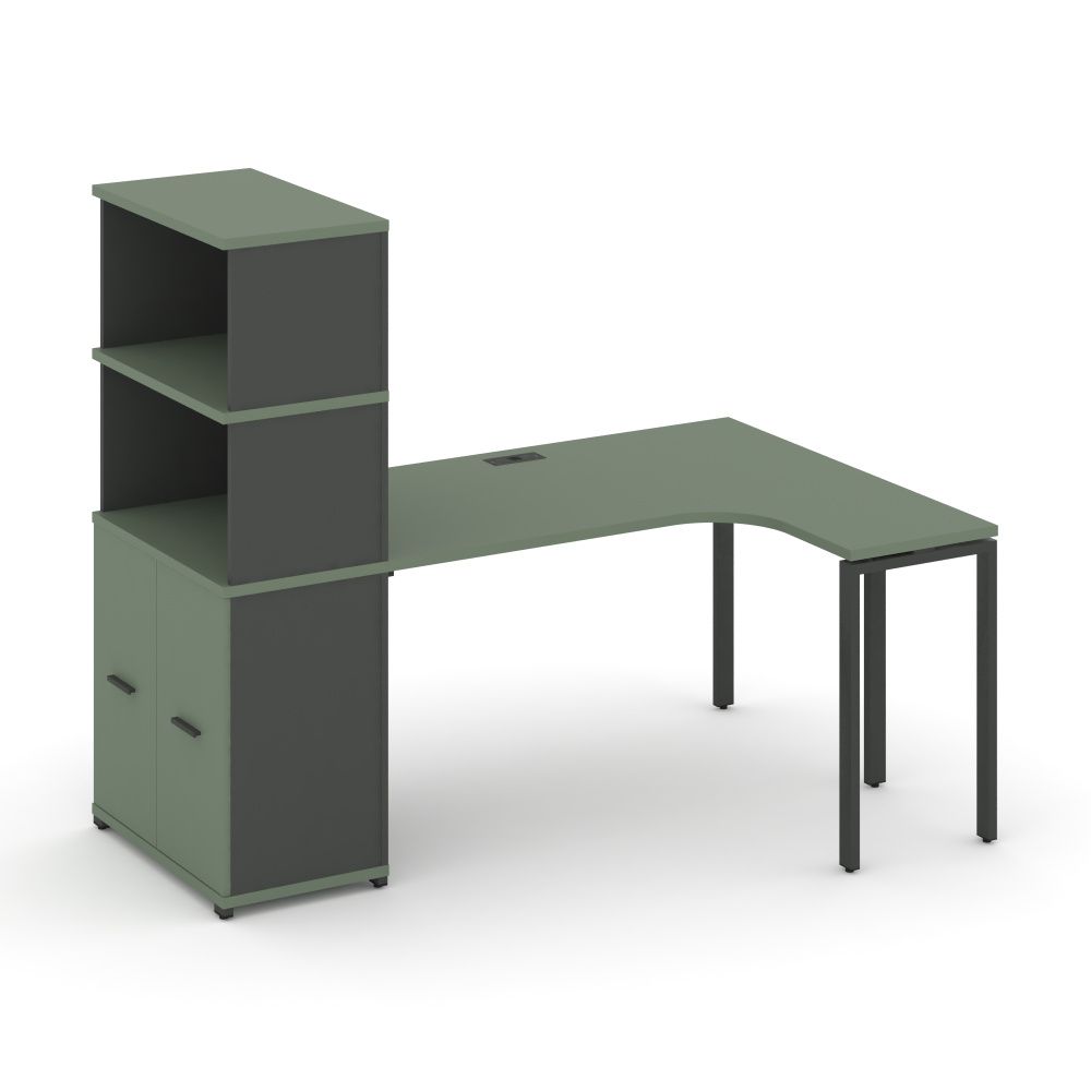 Concept Стол эргономичный с опорным распаш. шкафом с надставкой выс.   CN.SA-215(R) A