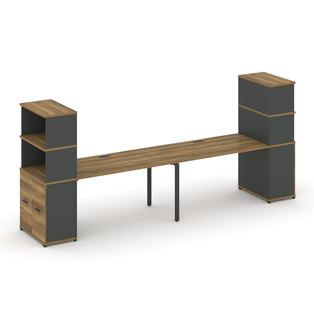 Concept Рабочая станция с опорными распаш. шкафами с надставкой выс.  CN.ORS-229 A