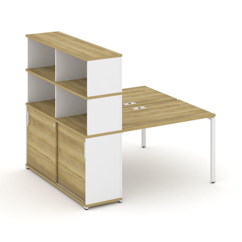 Concept Рабочая станция с опорным шкафом-купе с надставкой выс.  CN.DRS-242 W
