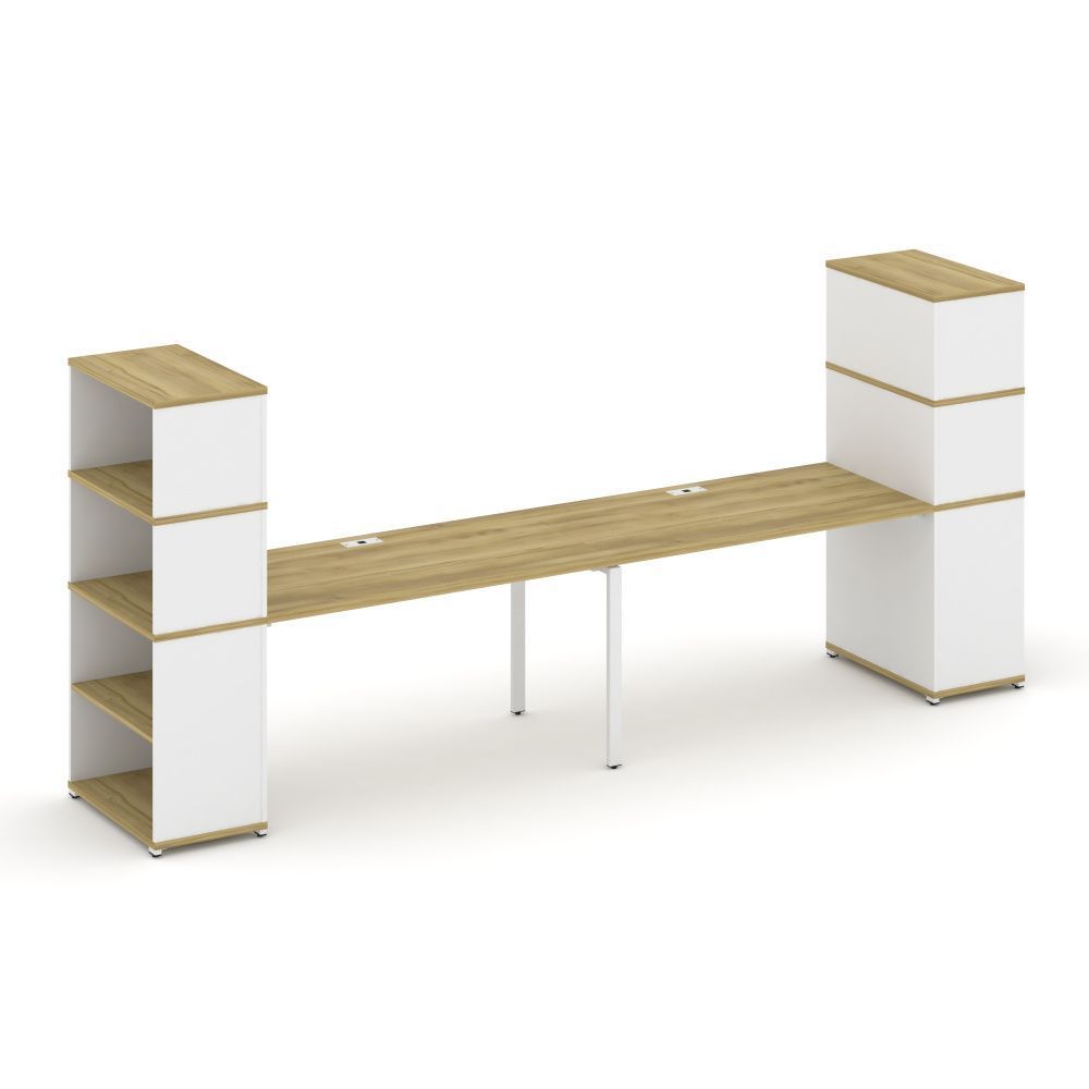 Concept Рабочая станция с опорными стеллажами с надставкой выс.  CN.ORS-215