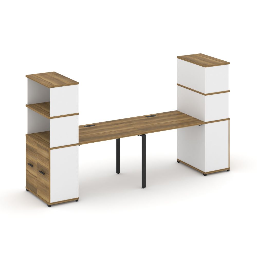 Concept Рабочая станция с опорными распаш. шкафами с надставкой выс.  CN.ORS-229 B