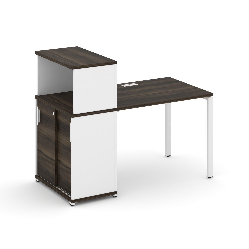 Concept Стол рабочий с опорным шкафом-купе с надставкой низ.  CN.SP-237 W