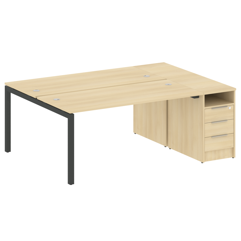 Metal System Quattro Р. ст. с тумбой на П-образном м/к 50БП.РС-СТП-2.4