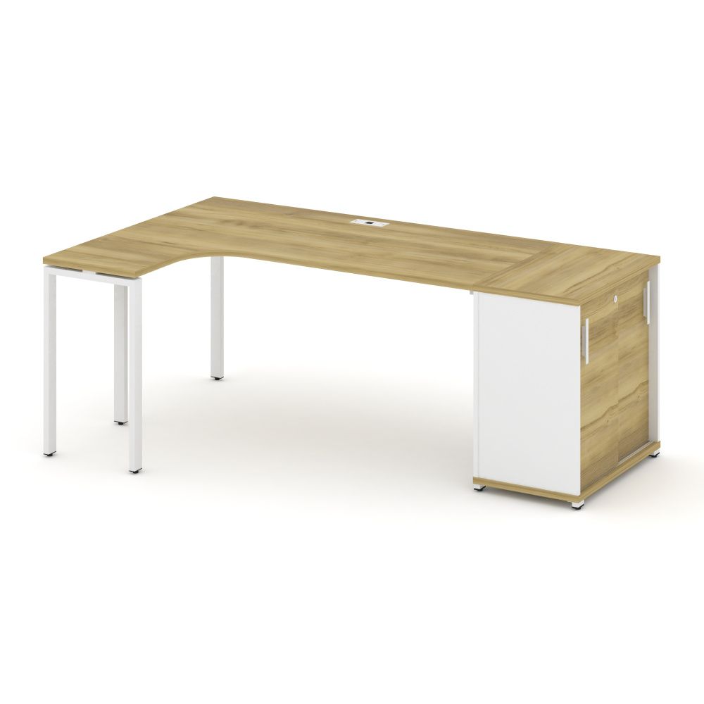 Concept Стол эргономичный с опорным шкафом-купе   CN.SA-218(L) W