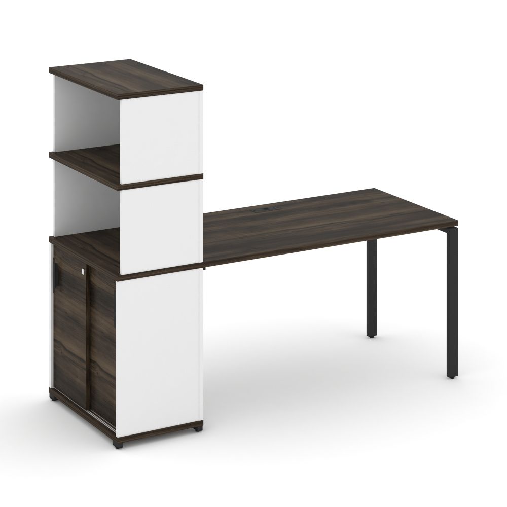 Concept Стол рабочий с опорным шкафом-купе с надставкой выс.  CN.SP-243 B