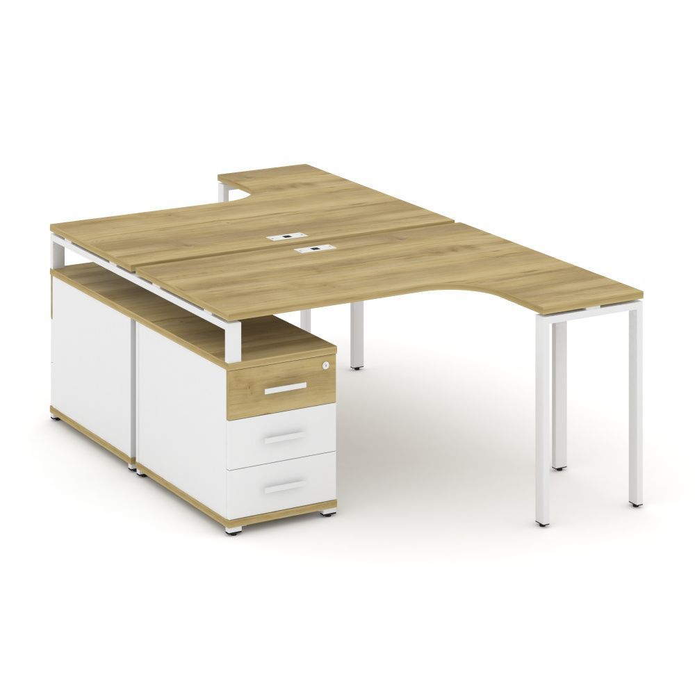 Concept Рабочая станция с двойной опорной тумбой  CN.DSA-301 W