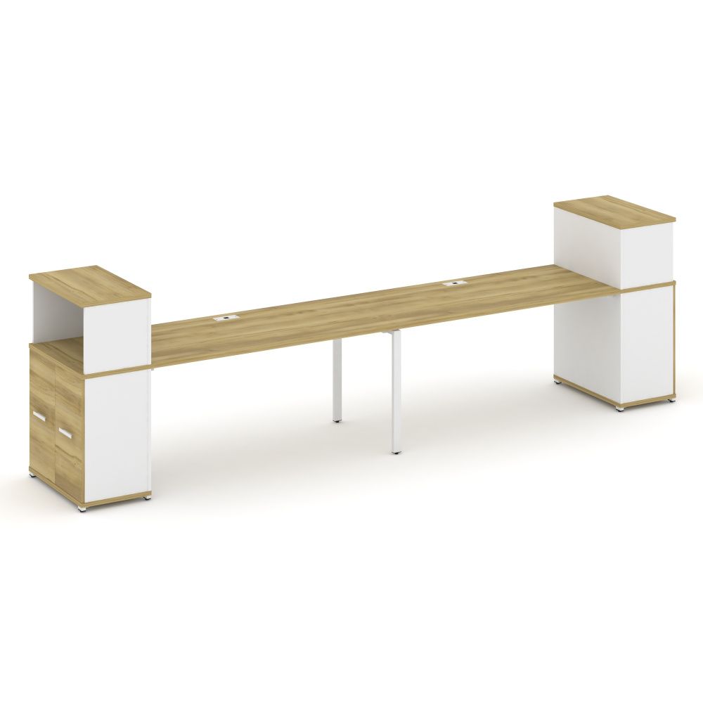 Concept Рабочая станция с опорными распаш. шкафами с надставкой низ.  CN.ORS-228 W