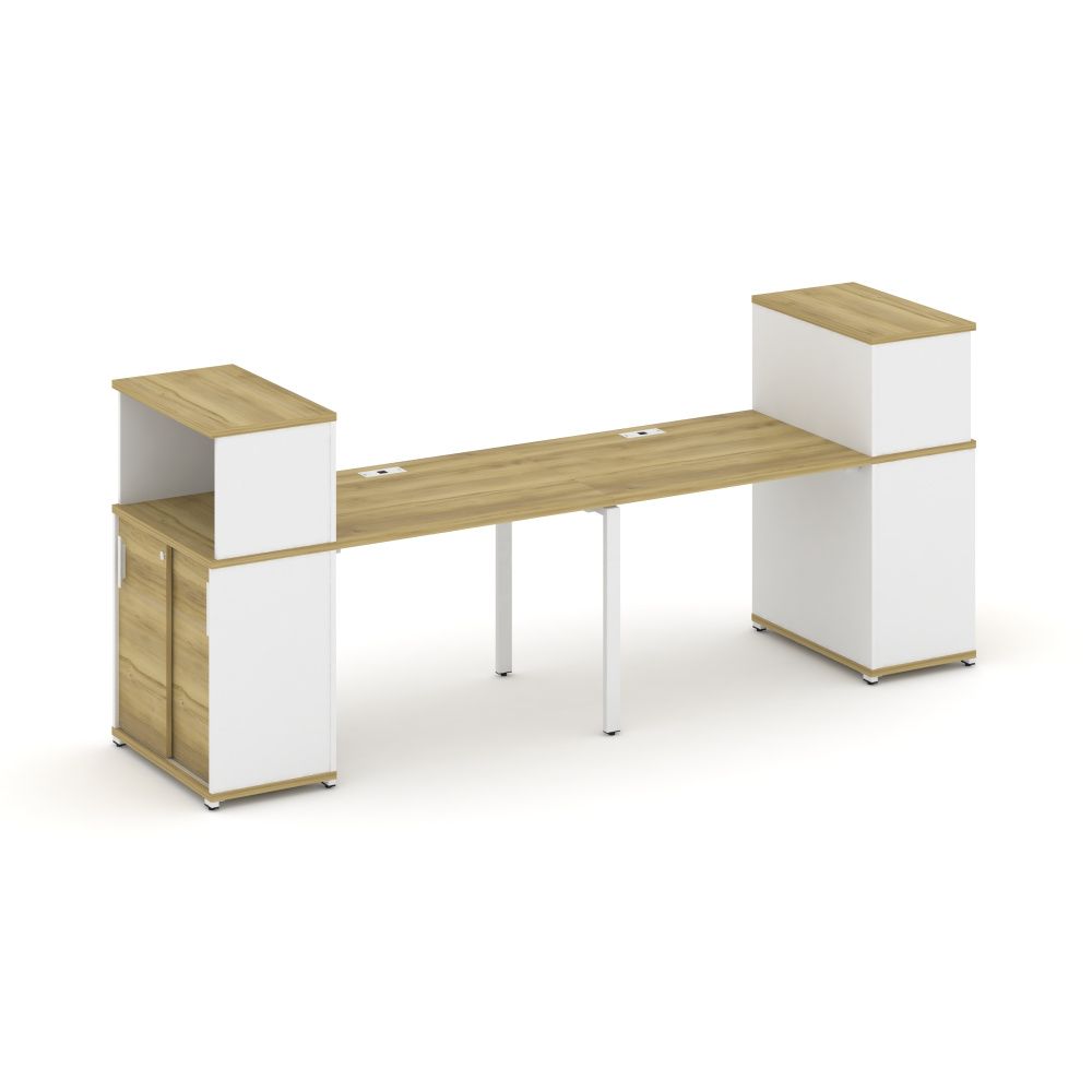 Concept Рабочая станция с опорными шкафом-купе с надставкой низ.  CN.ORS-237 W