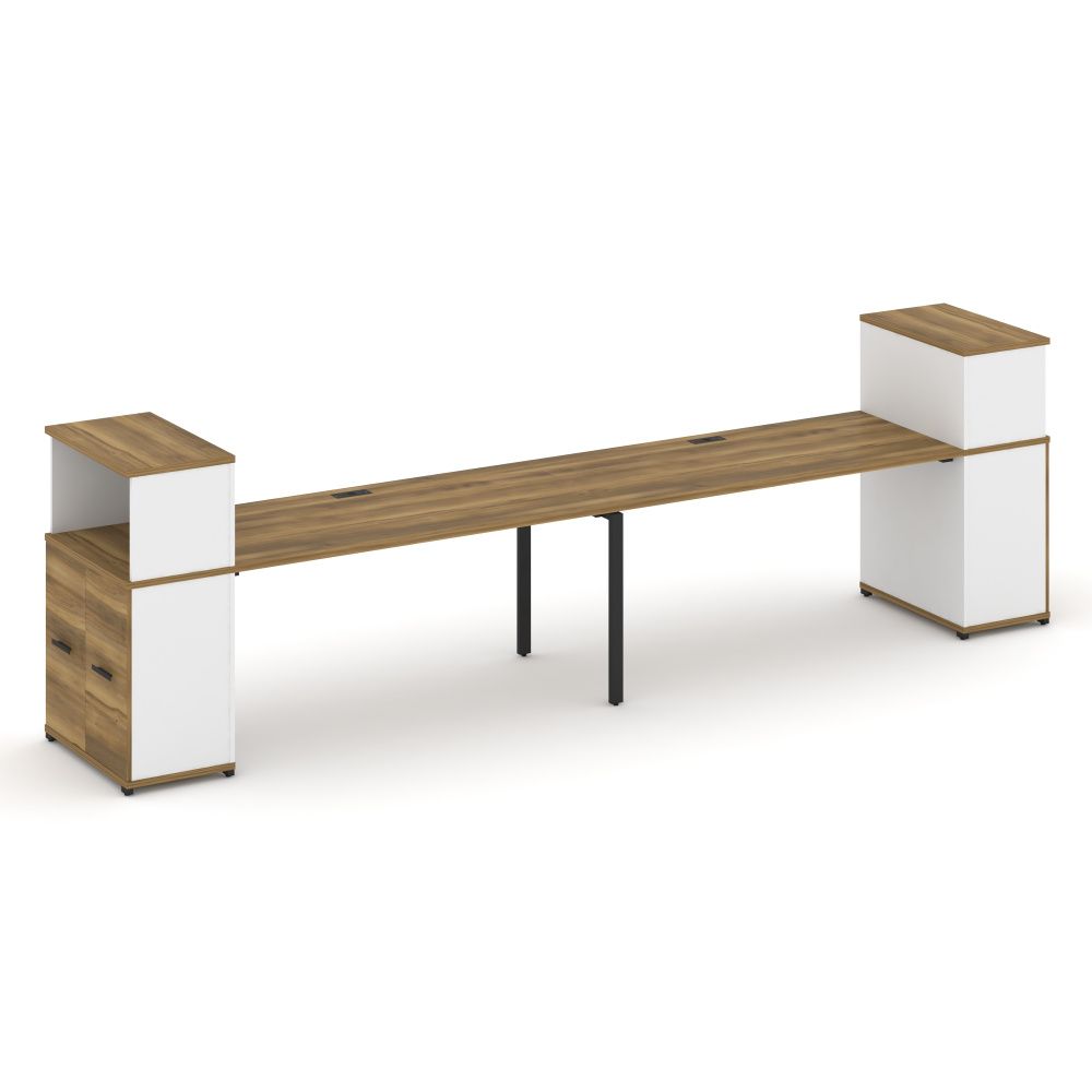 Concept Рабочая станция с опорными распаш. шкафами с надставкой низ.  CN.ORS-228 B