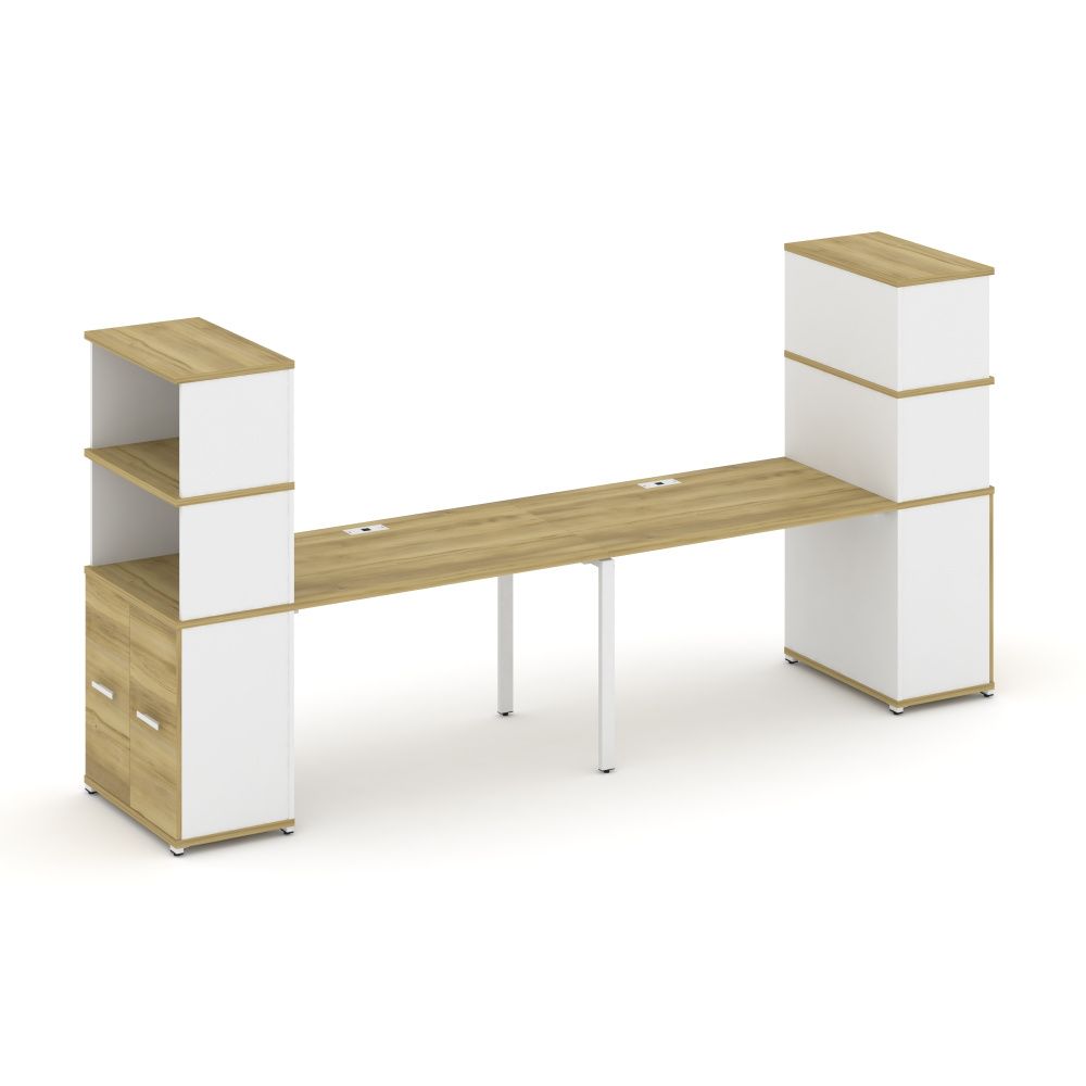 Concept Рабочая станция с опорными распаш. шкафами с надставкой выс.  CN.ORS-230 W