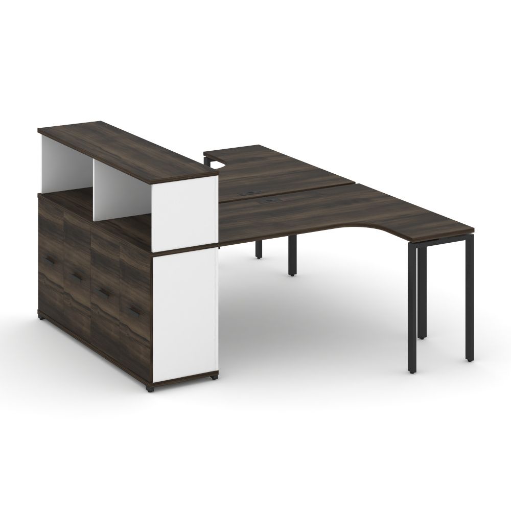 Concept Рабочая станция с опорным распаш. шкафом с надставкой низ.  CN.DSA-213 B