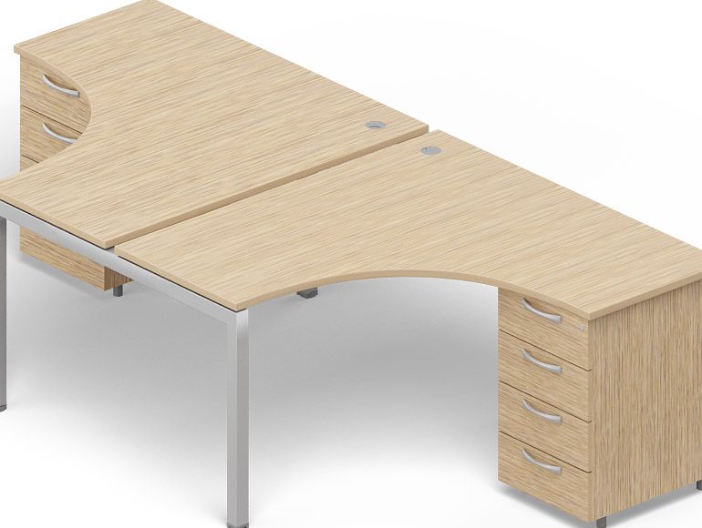 Polo Стол BENCH симметричный на 2 рабочих места с опорными тумбами(основной элемент)