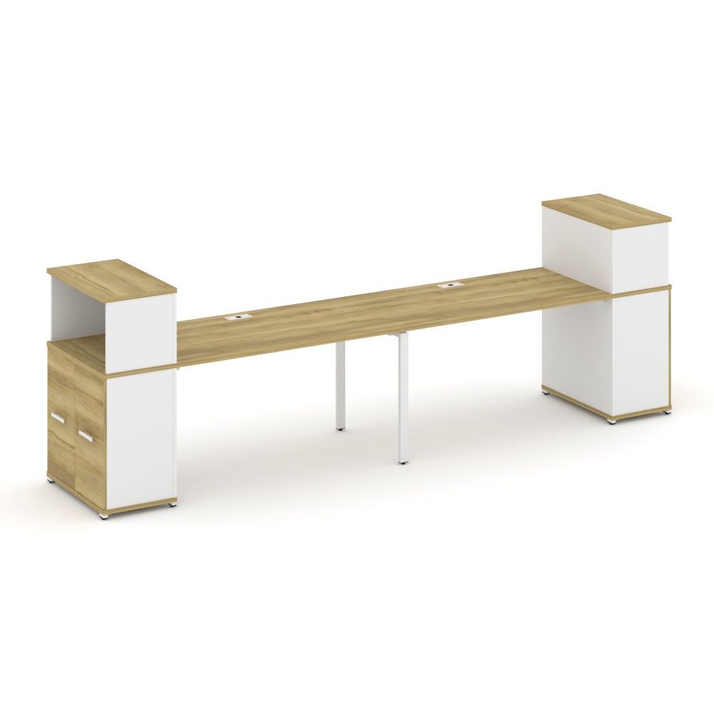 Concept Рабочая станция с опорными распаш. шкафами с надставкой низ.  CN.ORS-227 W