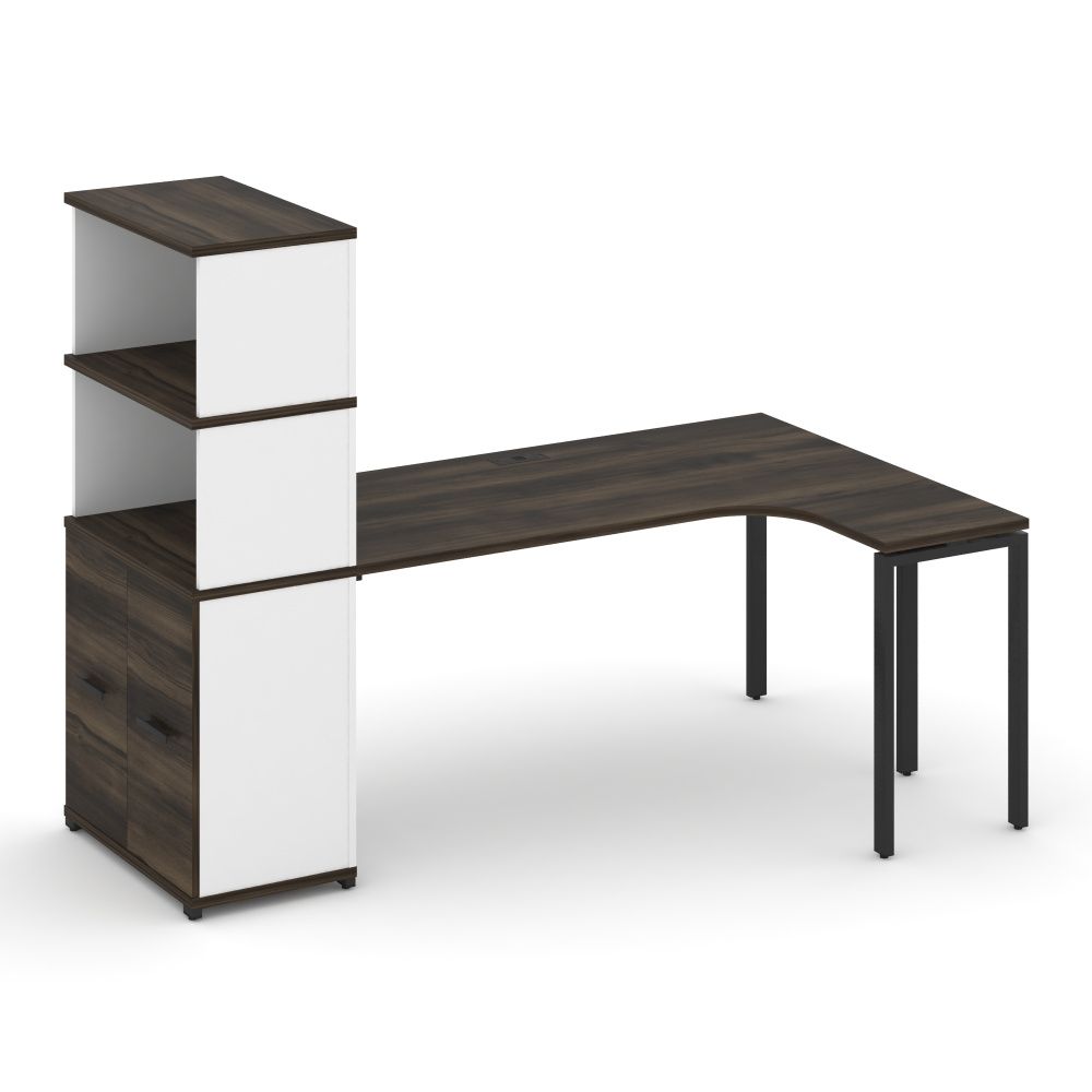 Concept Стол эргономичный с опорным распаш. шкафом с надставкой выс.   CN.SA-216(R) B