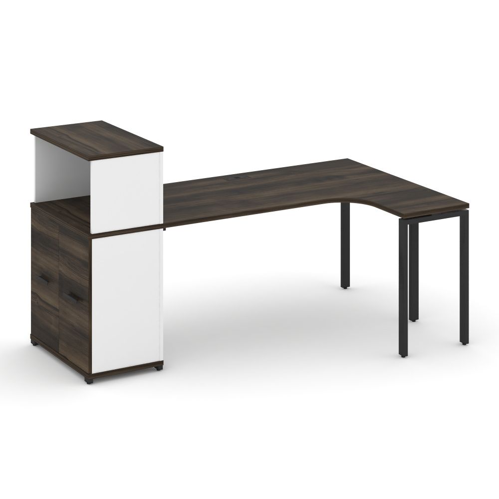 Concept Стол эргономичный с опорным распаш. шкафом с надставкой низ.   CN.SA-214(R) B