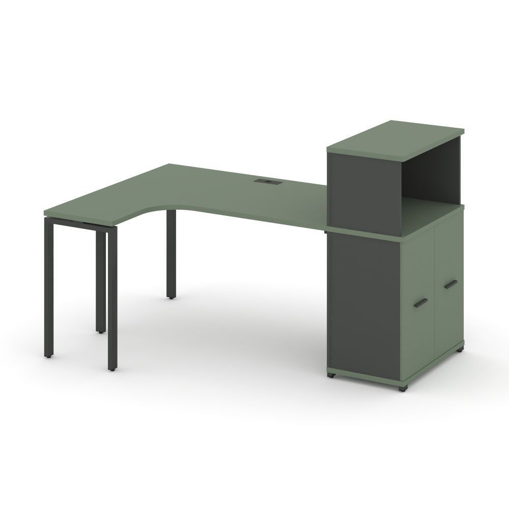 Concept Стол эргономичный с опорным распаш. шкафом с надставкой низ.   CN.SA-213(L) A