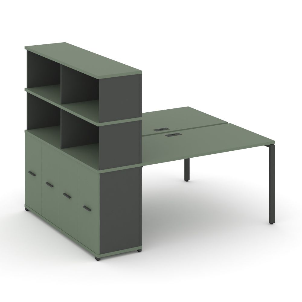 Concept Рабочая станция с опорным распаш. шкафом с надставкой выс.  CN.DRS-229 A