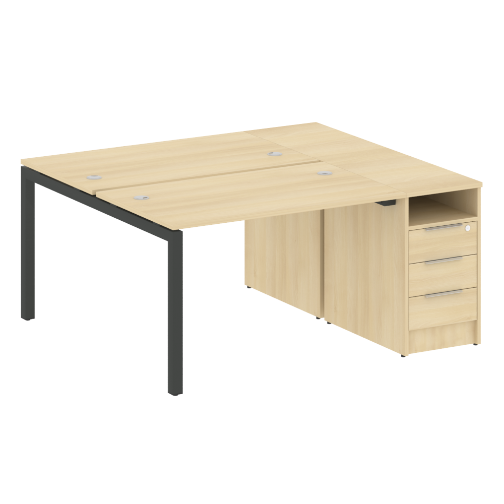 Metal System Quattro Р. ст. с тумбой на П-образном м/к 50БП.РС-СТП-2.2