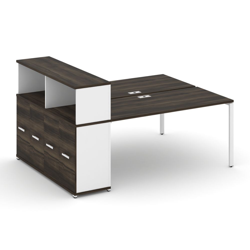 Concept Рабочая станция с опорным распаш. шкафом с надставкой низ.  CN.DRS-228 W