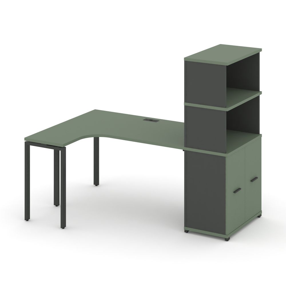 Concept Стол эргономичный с опорным распаш. шкафом с надставкой выс.   CN.SA-215(L) A