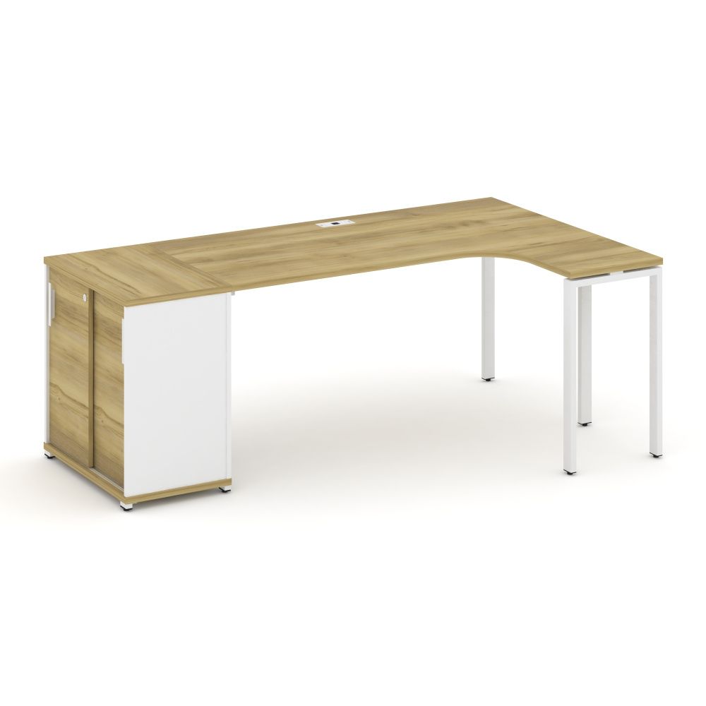 Concept Стол эргономичный с опорным шкафом-купе   CN.SA-218(R) W